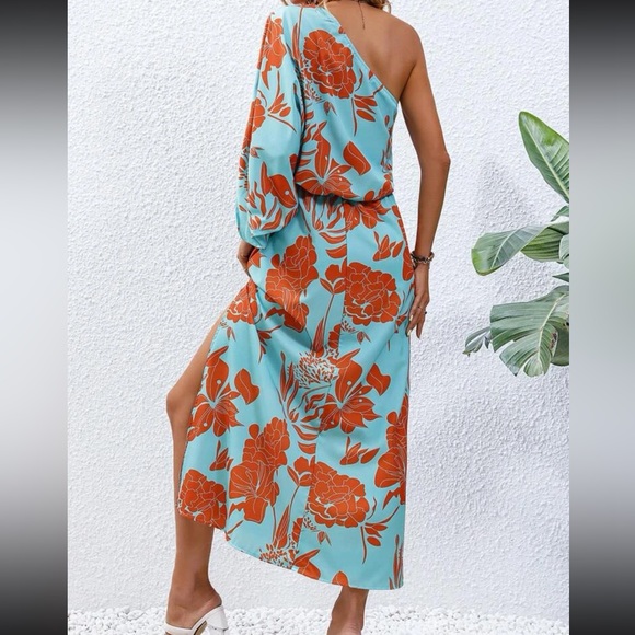 Boho Floral One Shoulder Maxi